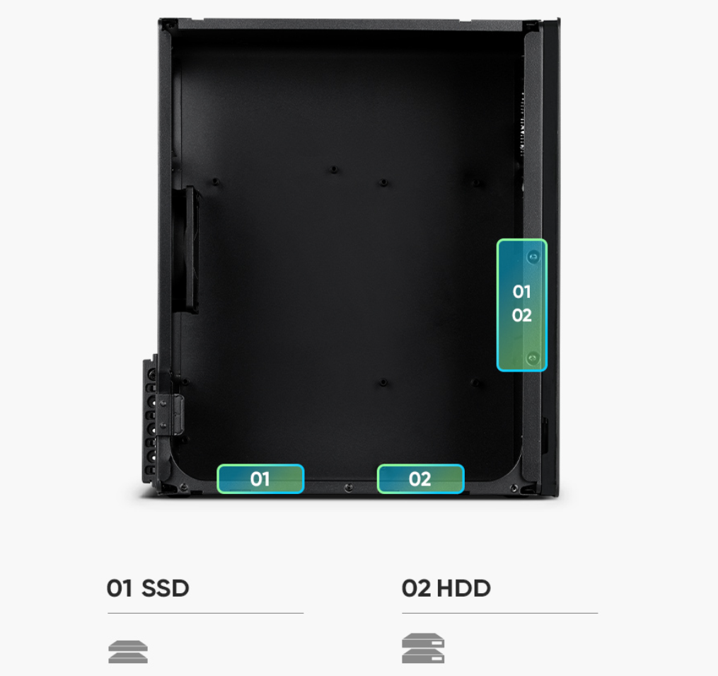 O20M BLACK - OFFICE MINI TOWER CASE