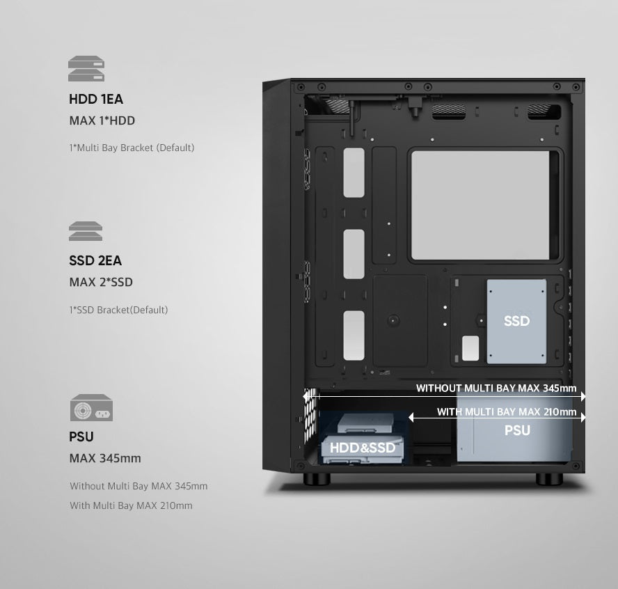 PC gamer case - G30 TRUE FORCE - Tempered glass