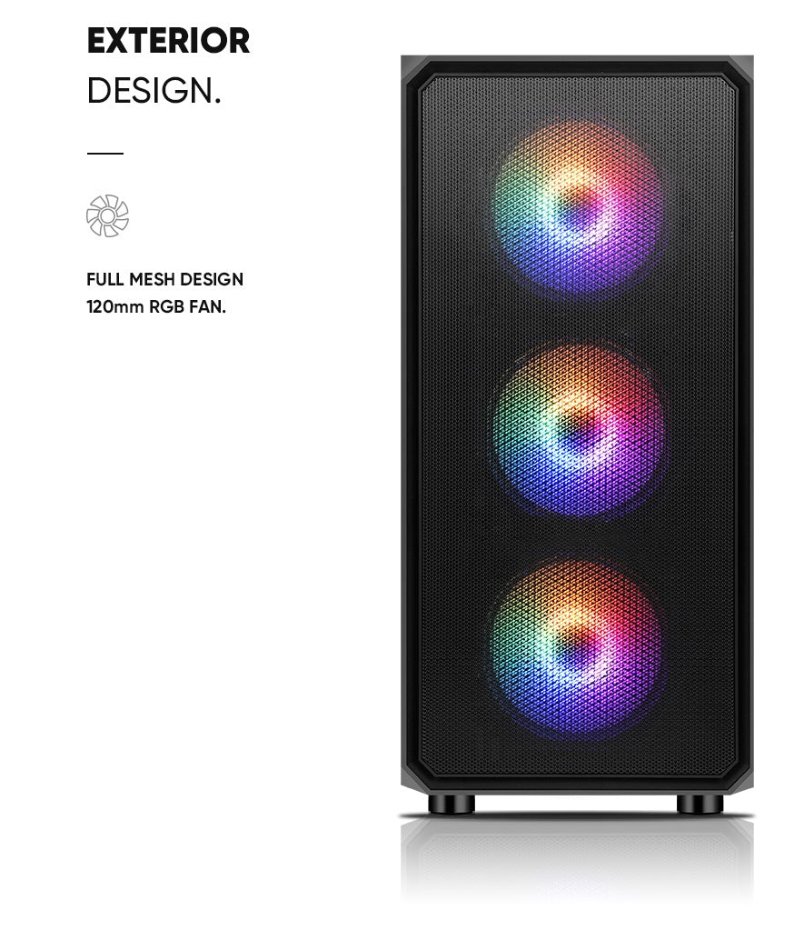 PC gamer case - G30 TRUE FORCE - Tempered glass