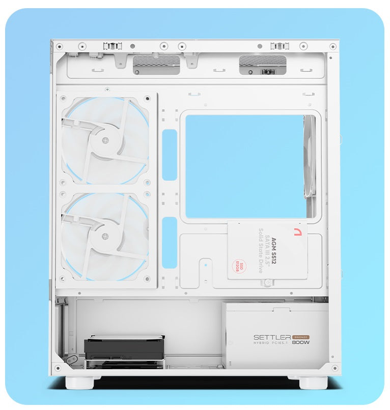 PC gamer case - U20M WHITE - Tempered glass - RGB