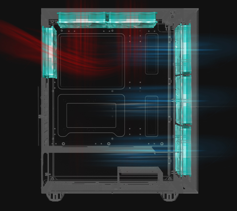 PC gamer case - G20 BLACK - TEMPERED GLASS SIDE PANEL