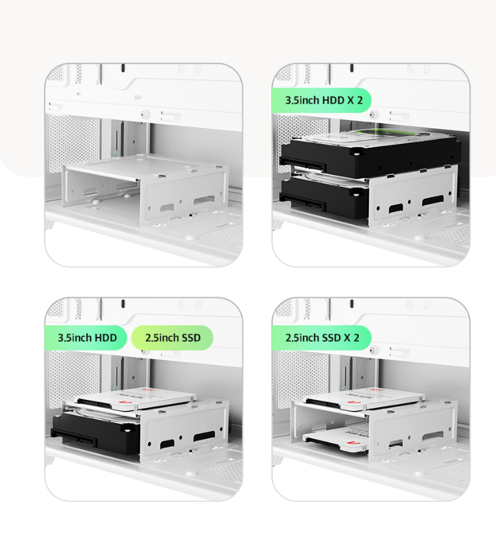 PC gamer case - G20 BLACK - TEMPERED GLASS SIDE PANEL