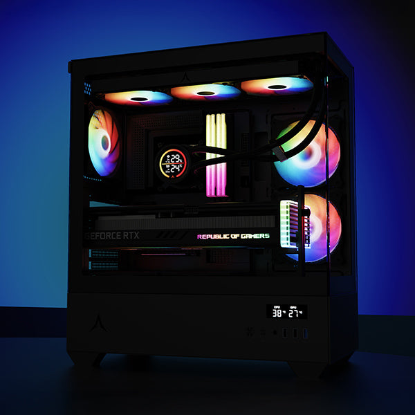PC gamer case - U30P  RGB BLACK - Tempered glass