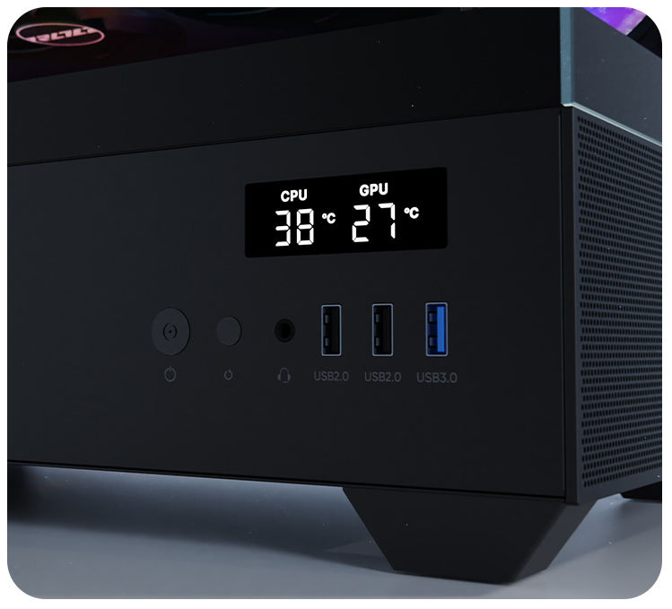 PC gamer case - U30P  RGB BLACK - Tempered glass