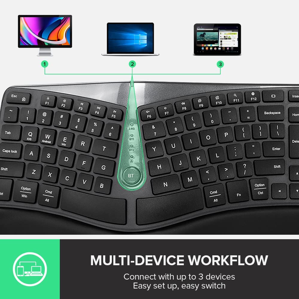 Wireless Ergonomic keyboard - SP-DLGM901D-2.4GBT