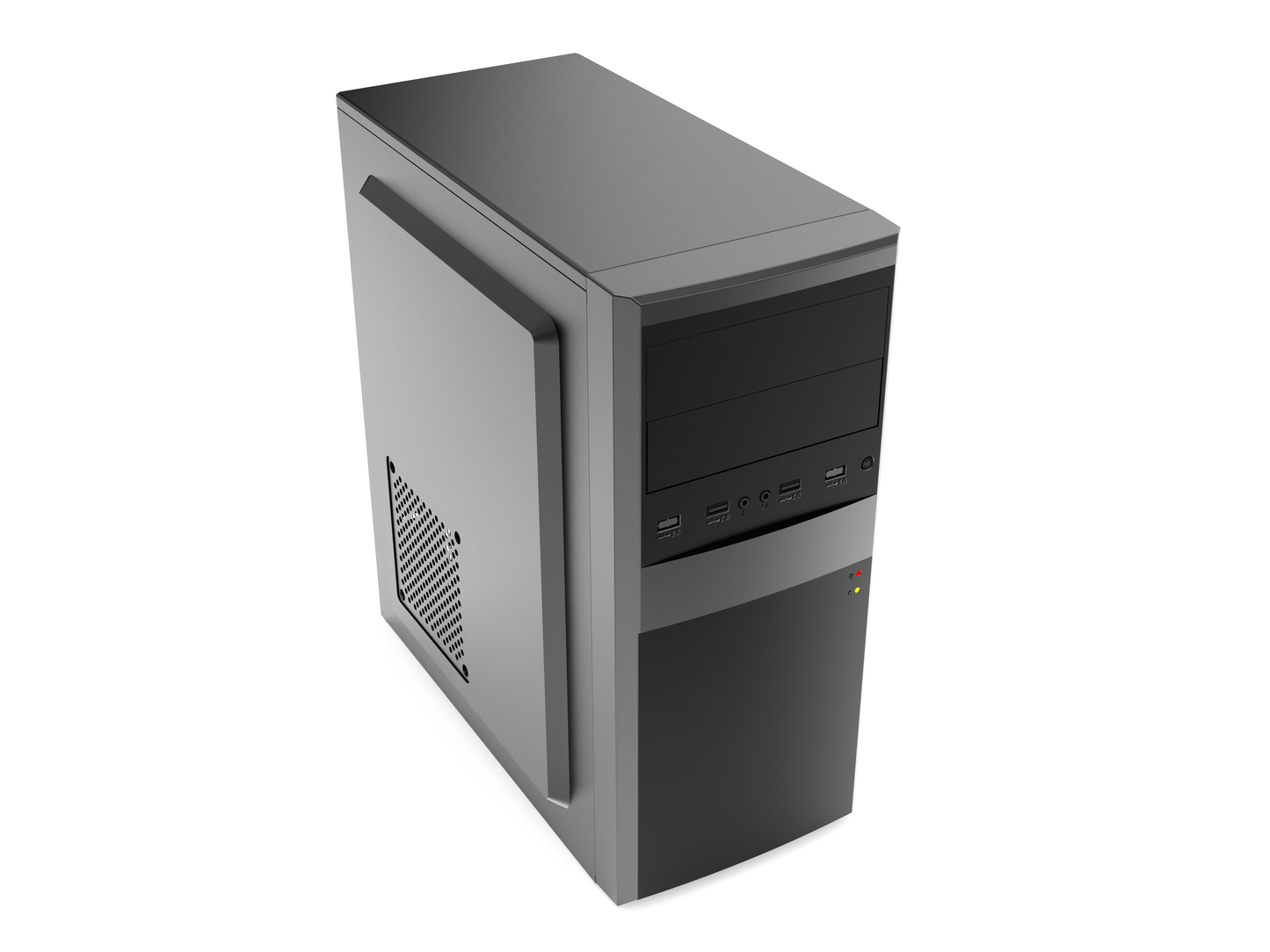 1539 Middle ATX PC Case with 500W Power Supply Unit - SPO1539B-500Z-E12U3