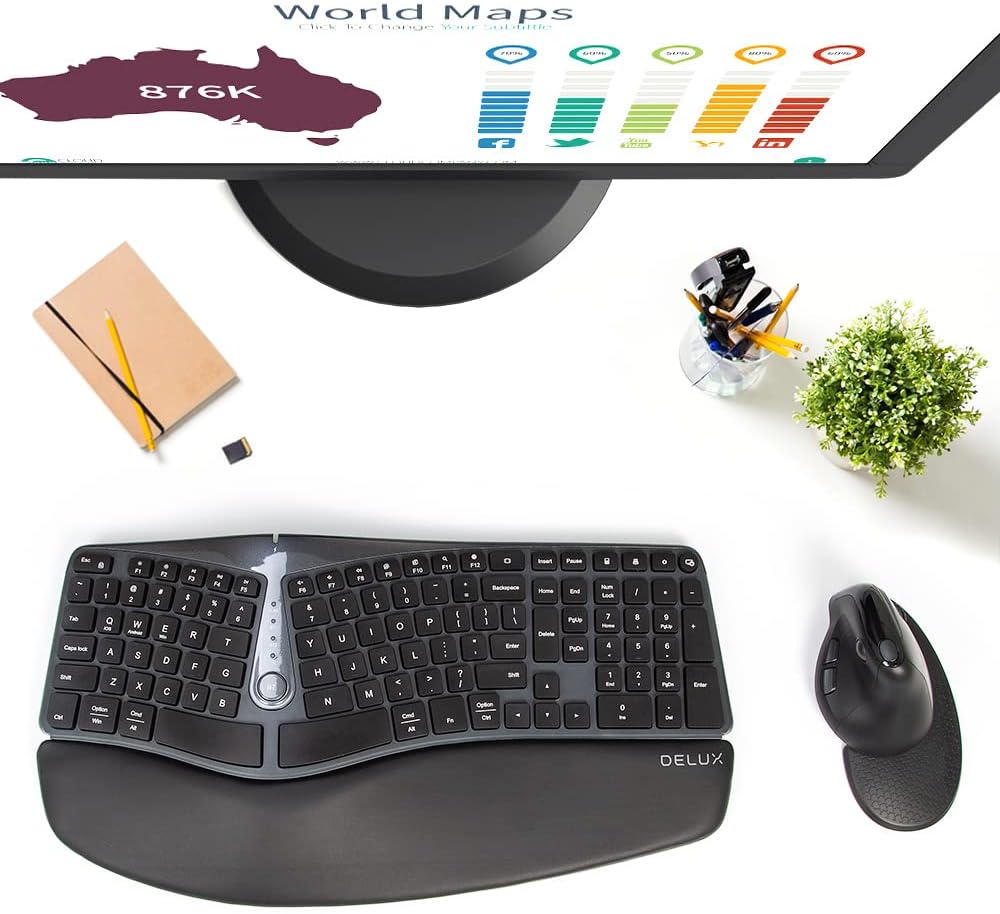 Wireless Ergonomic keyboard - SP-DLGM901D-2.4GBT