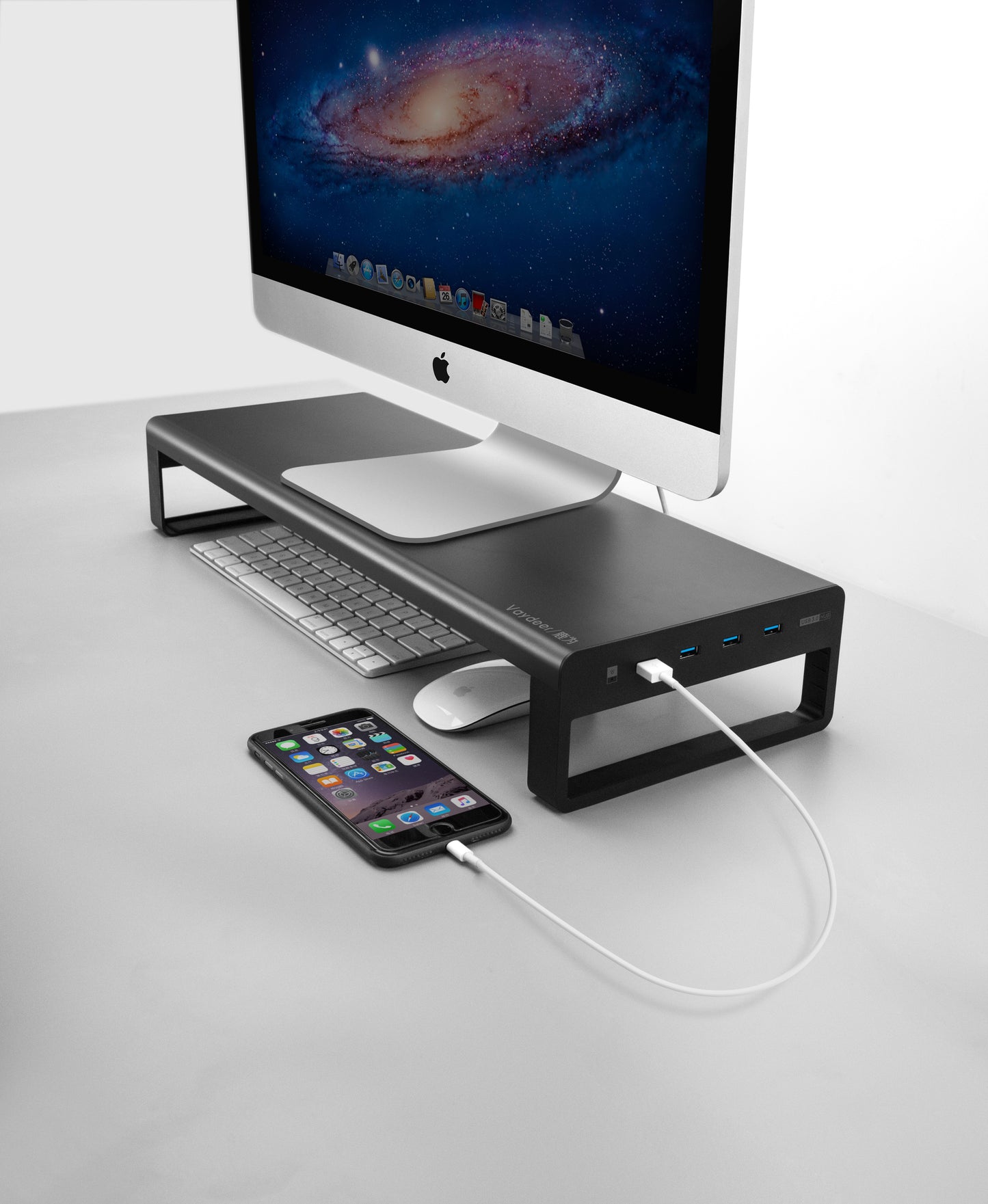 Multifunctional monitor stand with USB hub for laptop and computer SP-VAYDEER-UHR