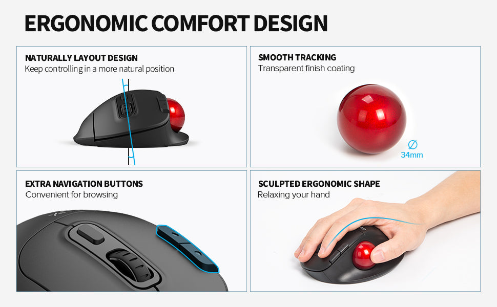 Ergonomic mouse - Bluetooth - SP-DLMT1DB-2.4GBT