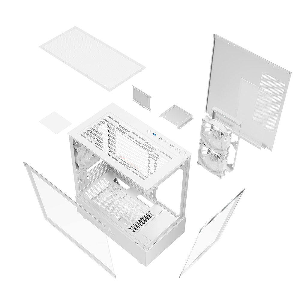 PC gamer case - U20M  WHITE - Tempered glass - RGB