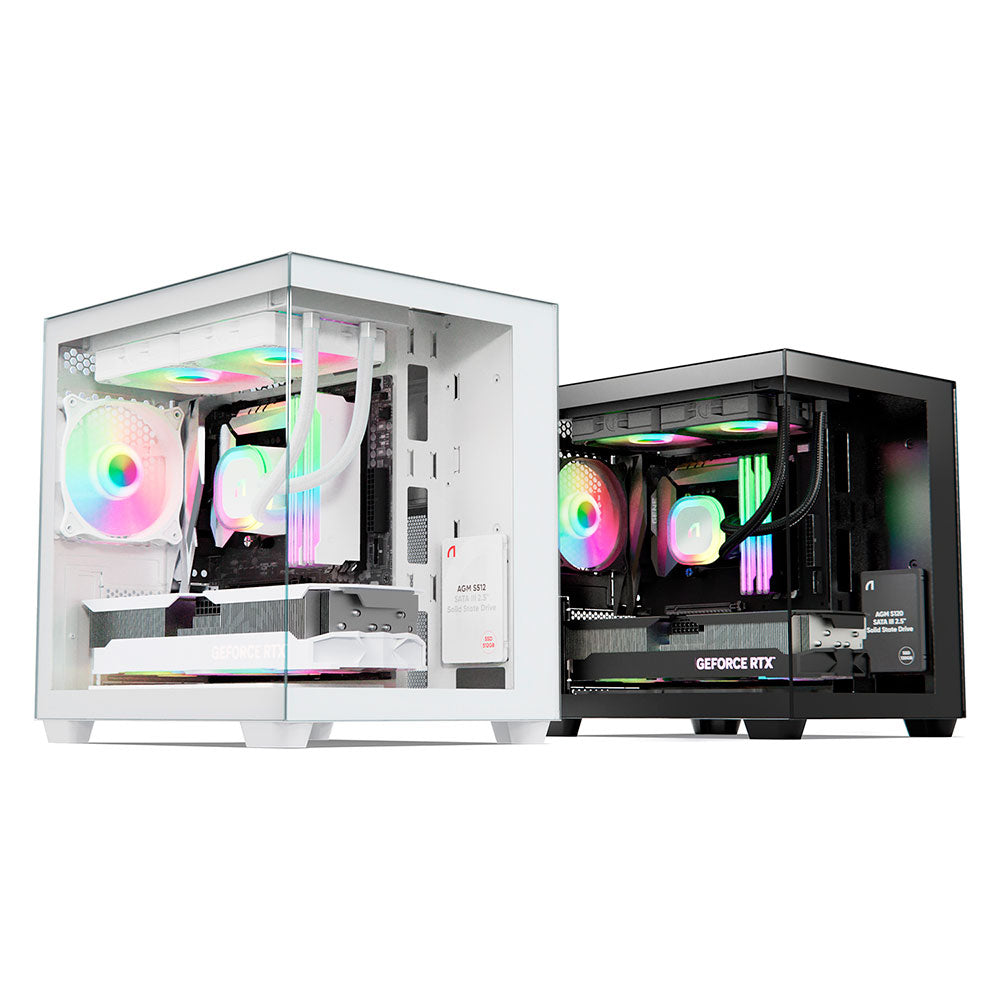 SPIRE UD20M White – Mid-Tower Gaming PC Case - Tempered glass - RGB