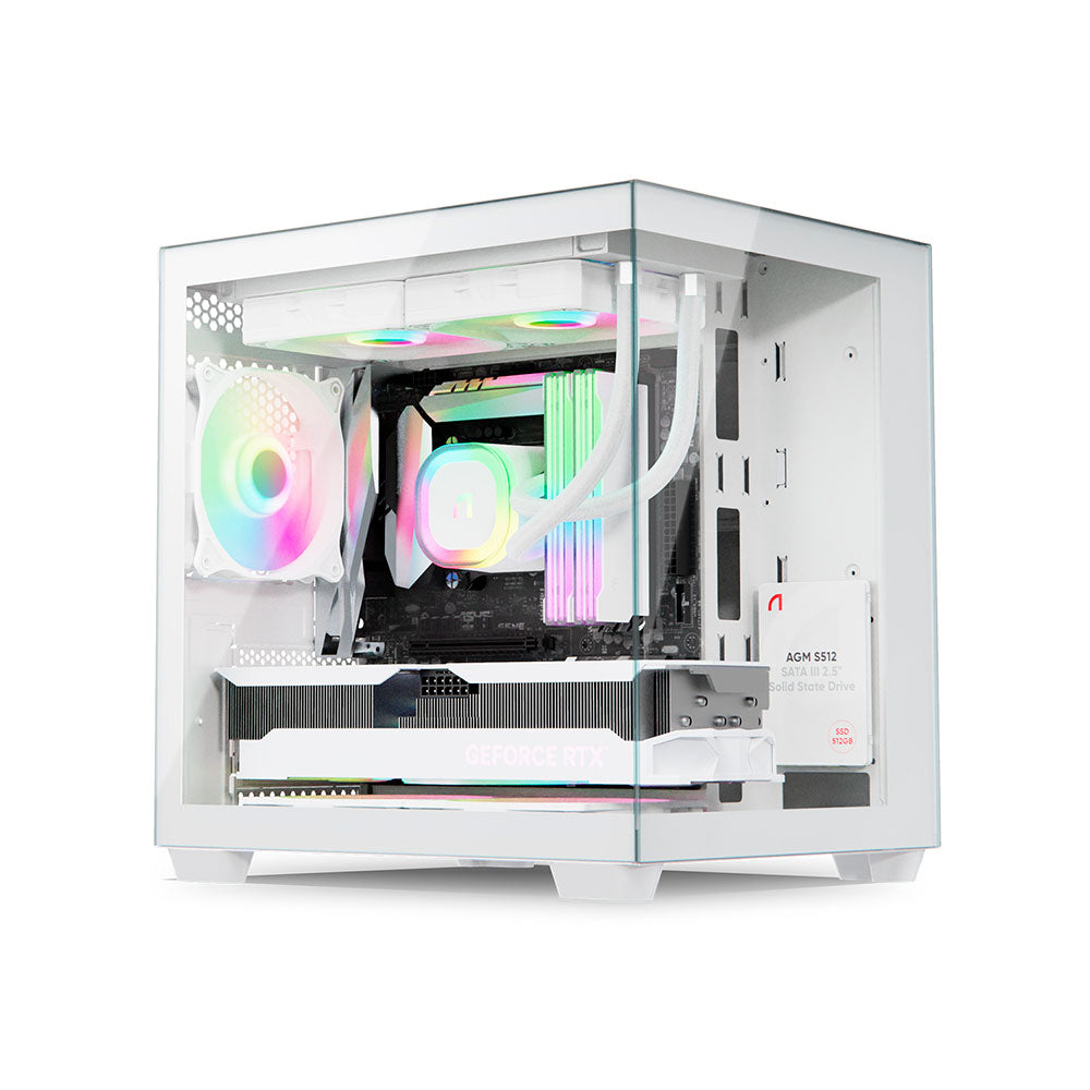 SPIRE UD20M White – Mid-Tower Gaming PC Case - Tempered glass - RGB