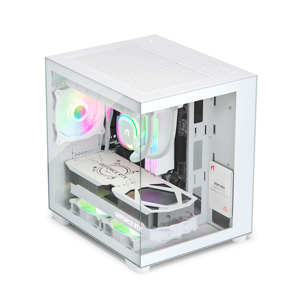 SPIRE UD20M White – Mid-Tower Gaming PC Case - Tempered glass - RGB