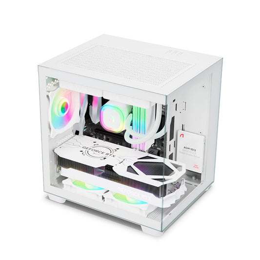 SPIRE UD20M White – Mid-Tower Gaming PC Case - Tempered glass - RGB