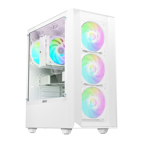 PC gamer case - G20 WHITE- TEMPERED GLASS SIDE PANEL