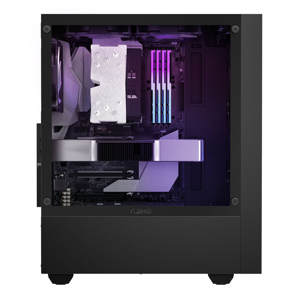 PC gamer case - G20 BLACK - TEMPERED GLASS SIDE PANEL – Spire-Corp