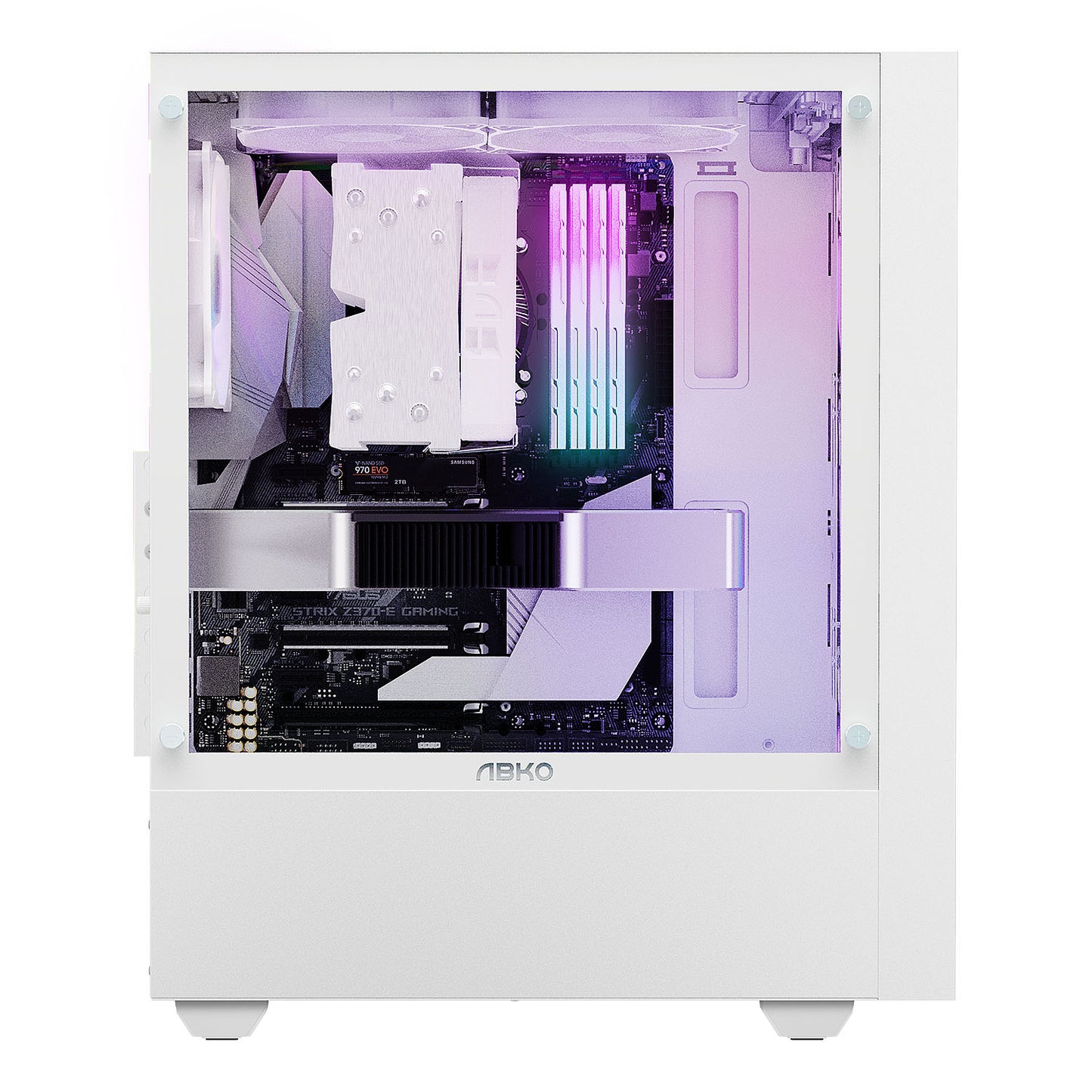 PC gamer case - G20 WHITE- TEMPERED GLASS SIDE PANEL