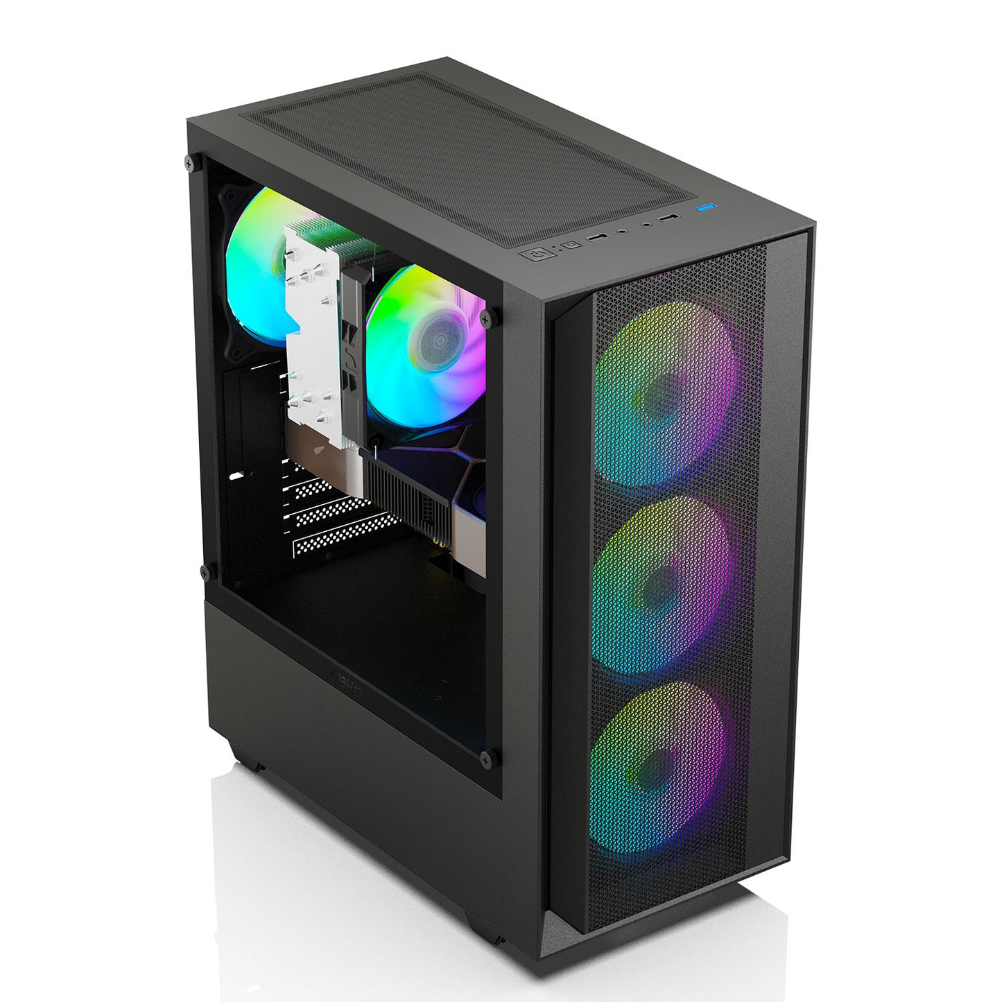PC gamer case - G20 BLACK - TEMPERED GLASS SIDE PANEL