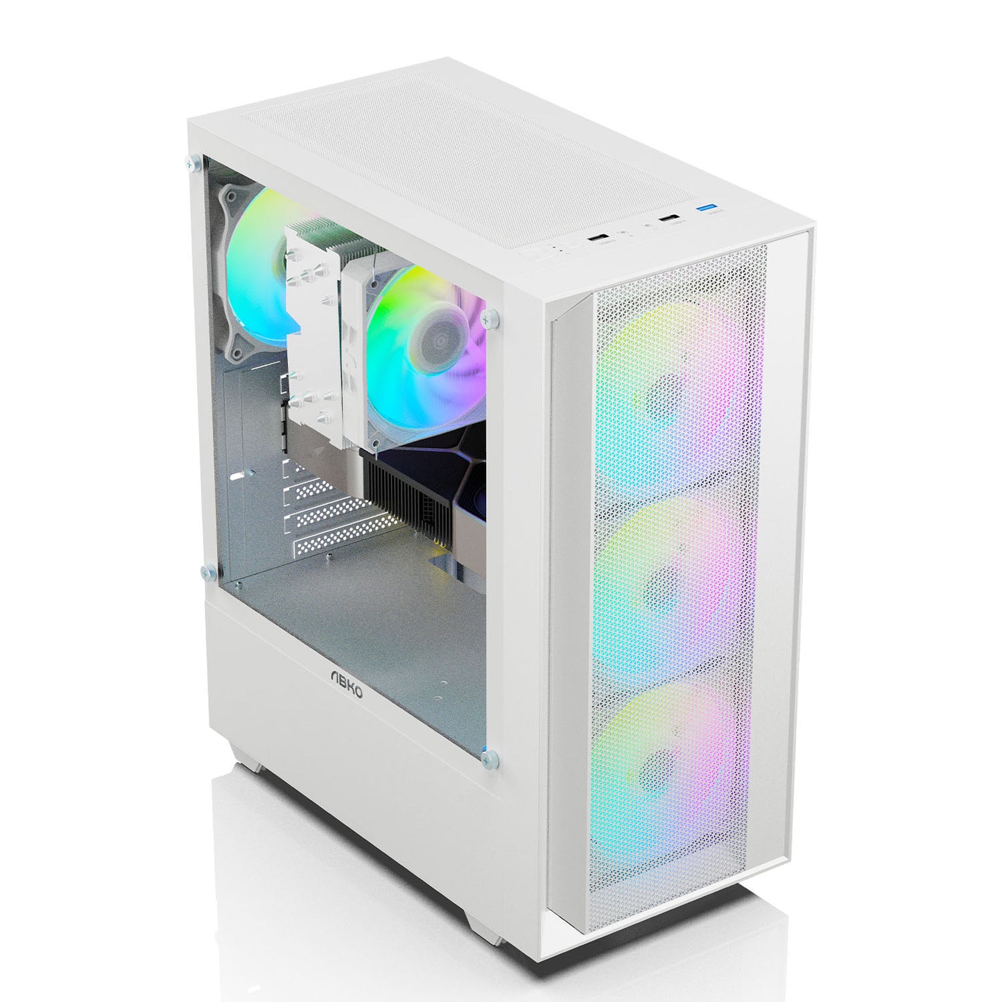 PC gamer case - G20 WHITE- TEMPERED GLASS SIDE PANEL